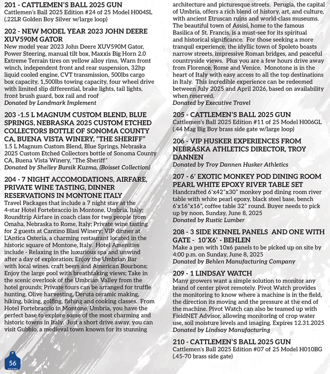 Saturday Brunch Live Auction